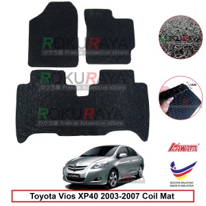 Toyota Vios NCP93 (2nd Gen) 2007-2013 12mm Custom Fit Pre Cut PVC Coil Floor Mat Anti Slip Carpet Nail Spike (Black) (Kawata Made in Malaysia)
